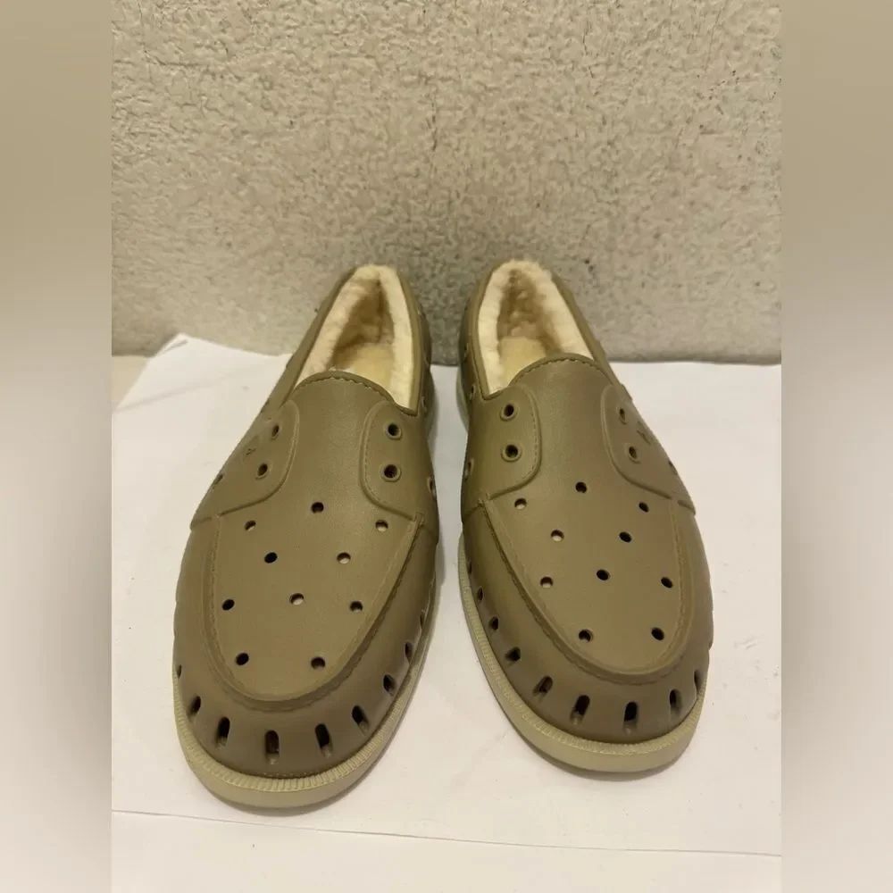 Sperry Top-Sider Men’s Khaki Float Cozy Shoes Faux Fur Lined Size 11M